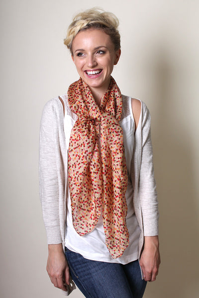 Blooming Mini Polka Dot Square Silk Scarf - Anika Dali