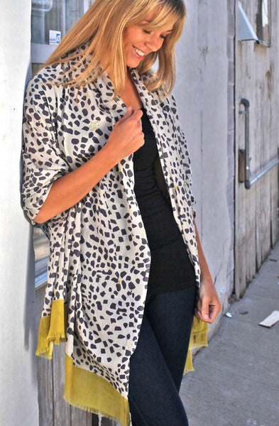 Women's Joy Floral & Animal Print Cotton Scarf - Anika Dali