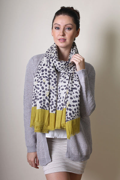 Women's Joy Floral & Animal Print Cotton Scarf - Anika Dali