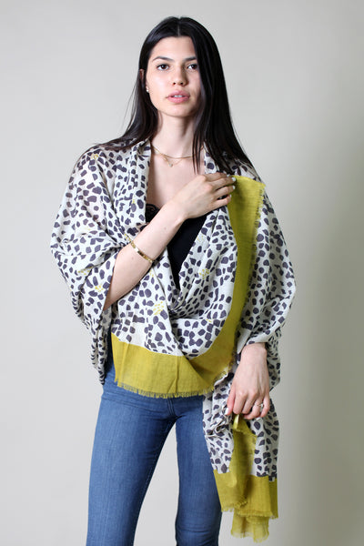 Women's Joy Floral & Animal Print Cotton Scarf - Anika Dali