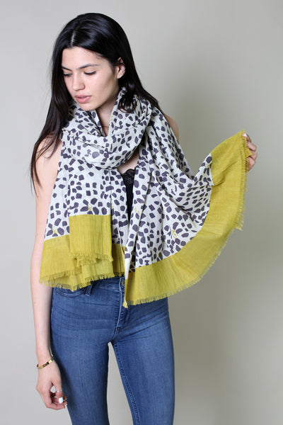 Women's Joy Floral & Animal Print Cotton Scarf - Anika Dali