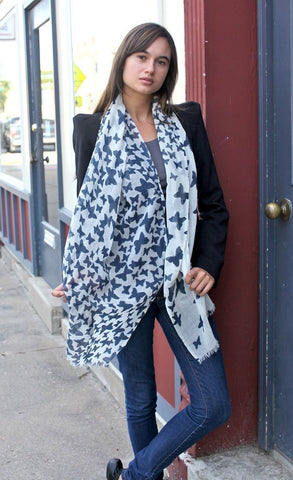 Anika Dali Women's Fabulous Butterflies Fine Wool Women's Scarf Shawl Wrap