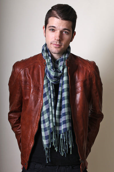 Men's Classic Cambridge Checkered Plaid Scarf - www.AnikaDali.com #ANIKADALI