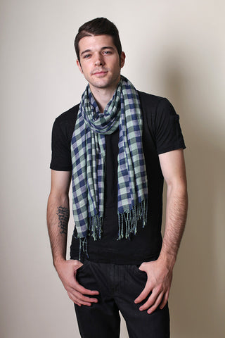 Men's Classic Cambridge Checkered Plaid Scarf - www.AnikaDali.com #ANIKADALI