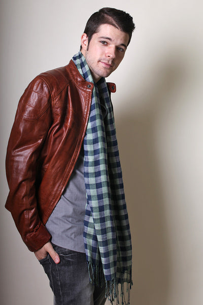 Men's Classic Cambridge Checkered Plaid Scarf - www.AnikaDali.com #ANIKADALI