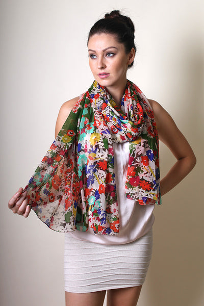 Anika Dali Women's Emma Chiffon Floral Scarves - www.AnikaDali.com