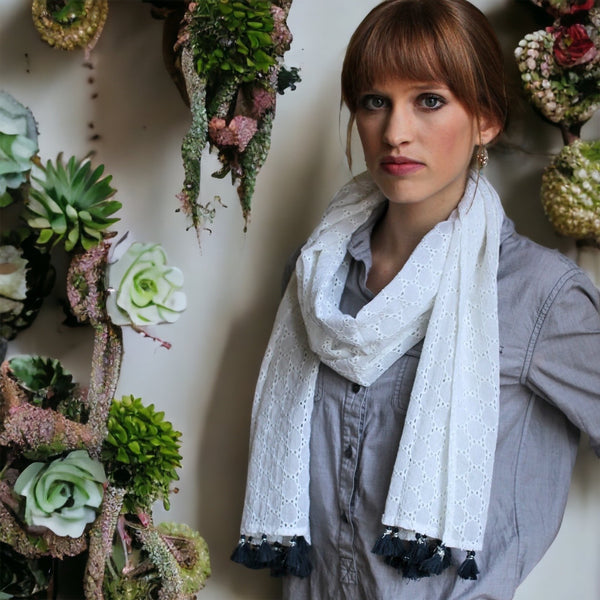 Ibiza Eyelet Cotton Scarf (2 Colors)