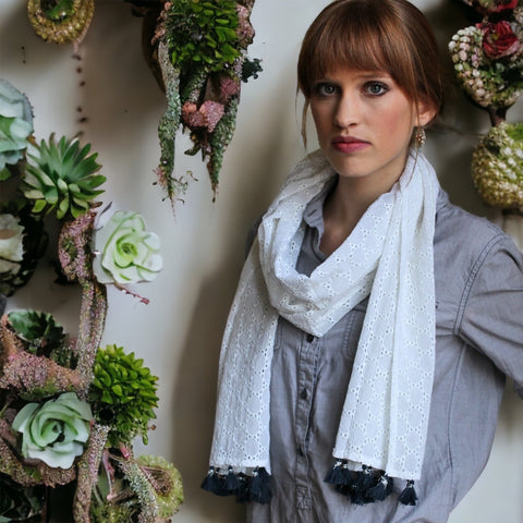 Ibiza Eyelet Cotton Scarf (2 Colors)