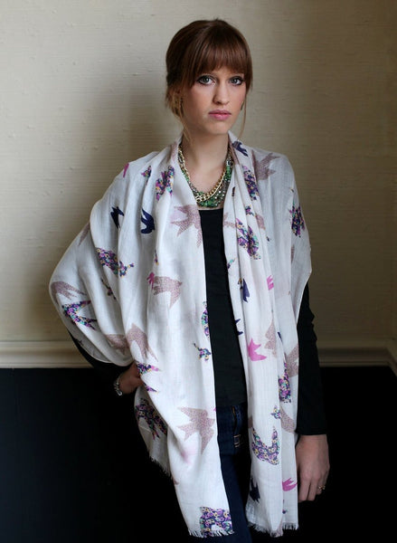 Anika Dali Women's Origami Flying Birds Fashion Scarf -www.AnikaDali.com #ANIKADALI