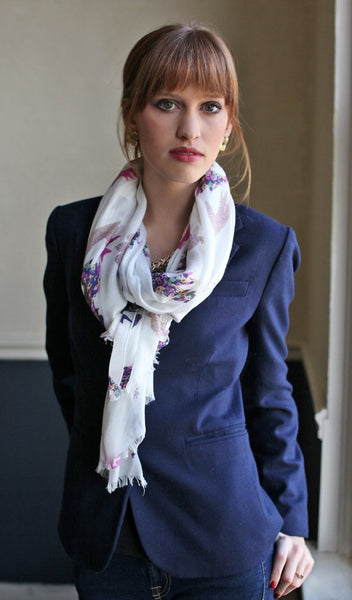 Anika Dali Women's Origami Flying Birds Fashion Scarf -www.AnikaDali.com #ANIKADALI
