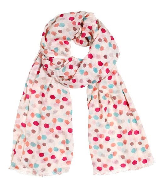 Women's Pretty Colorful Rainbow Polka Dots Scarf / Shawl / Wrap - Anika Dali 