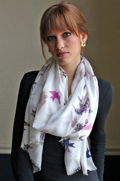 Anika Dali Women's Origami Flying Birds Fashion Scarf -www.AnikaDali.com #ANIKADALI