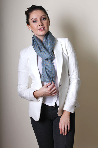 Anika Dali Women's Paris Gold Mini Polka Dot Silk Fashion Scarf