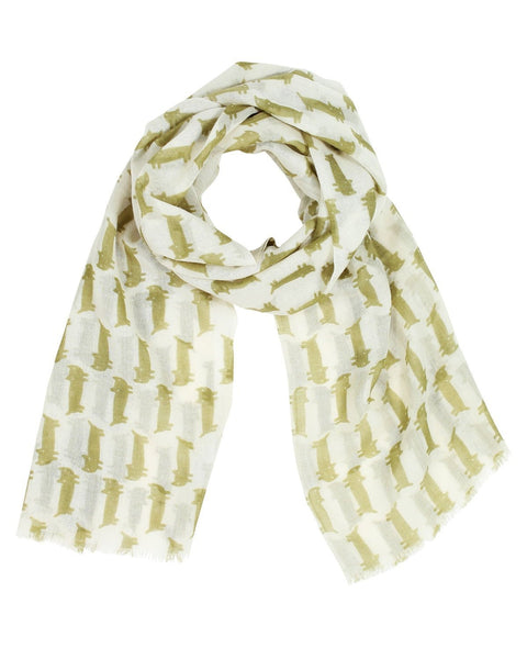 Anika Dali Hot Cat Fine Wool Women's Green Fashion Scarf