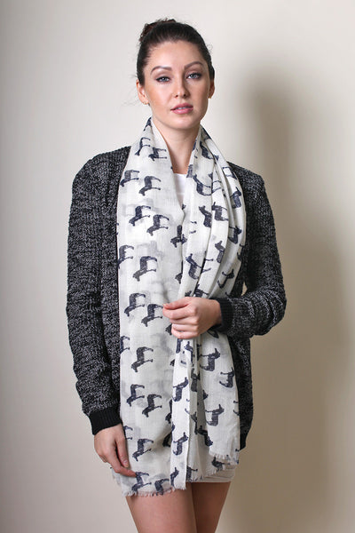 Anika Dali Women's Zebra Animal Print Fine Wool Scarf - www.AnikaDali.com