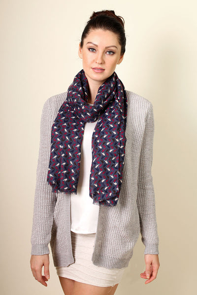 Anika Dali Women's Jazzy Birds Print Fashion Scarf Wrap