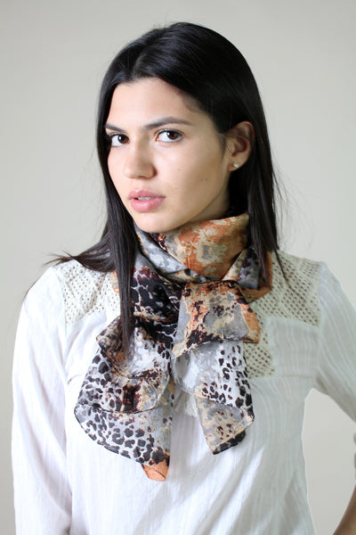 Women's Rachel Animal Print Fine Silk Fashion Scarf- Anika Dali