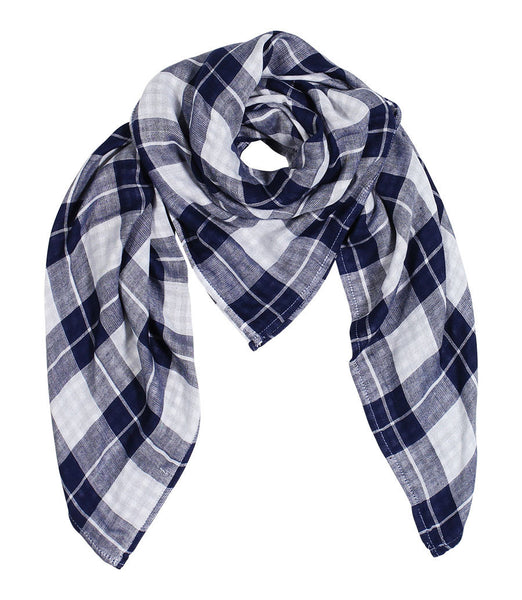 ANIKA DALI Men's Manchester Reversible Checkered Square Cotton Scarf