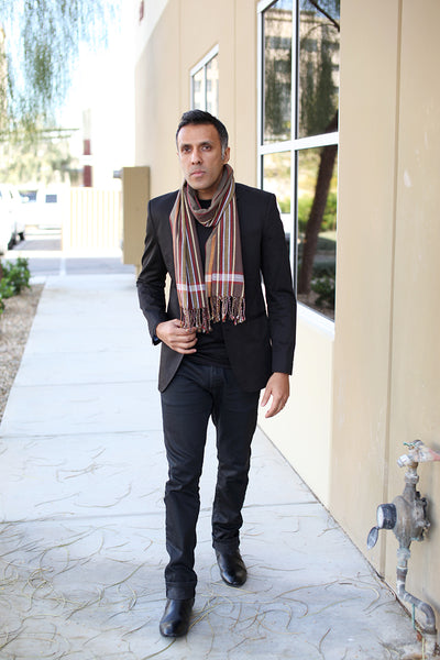 George Modern Stripe Cotton Scarf