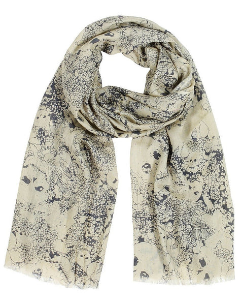 Anika Dali Women's Skulls Sketch Print Fashion Scarf