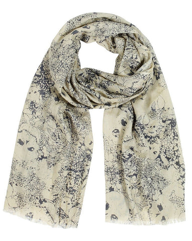 Anika Dali Women's Skulls Sketch Print Fashion Scarf