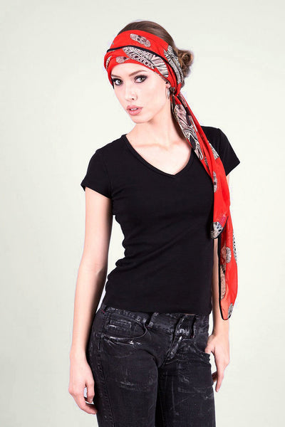 Women's Atomic Skulls Queen Fashion Square Scarf - Anika Dali