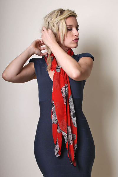 Women's Atomic Skulls Queen Fashion Square Scarf - Anika Dali