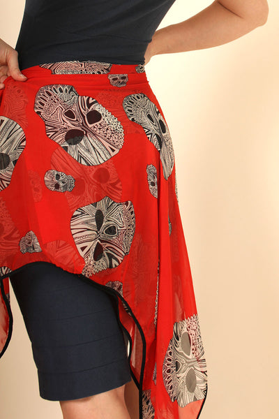 Women's Atomic Skulls Queen Fashion Square Scarf - Anika Dali