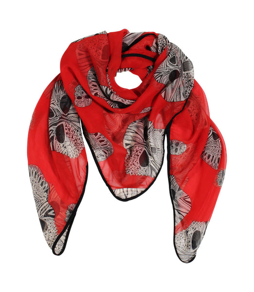 Women's Atomic Skulls Queen Fashion Square Scarf - Anika Dali