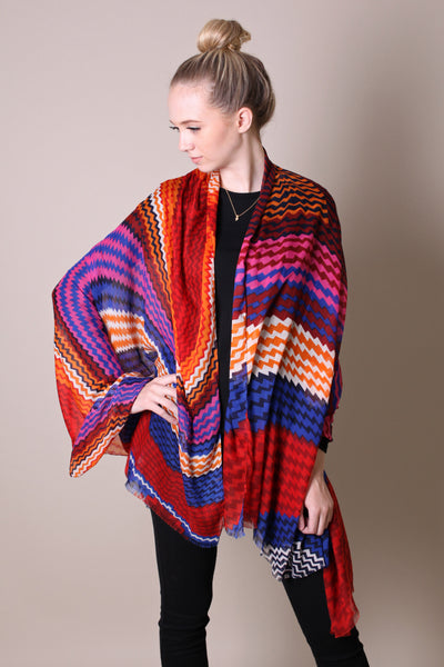 Women's Fiona Chevron Soft Fashion Scarves - Anika Dali