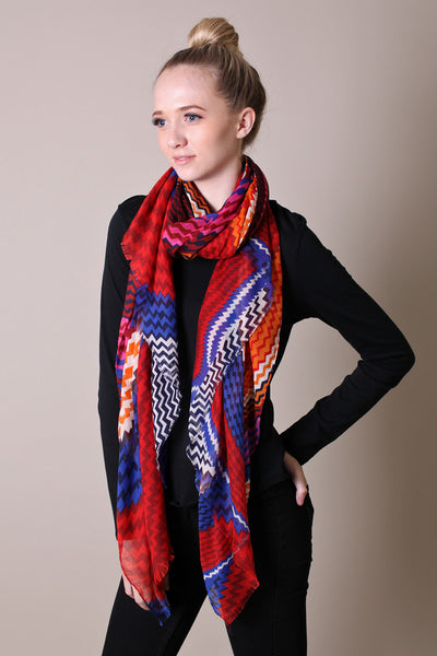 Women's Fiona Chevron Soft Fashion Scarves - Anika Dali