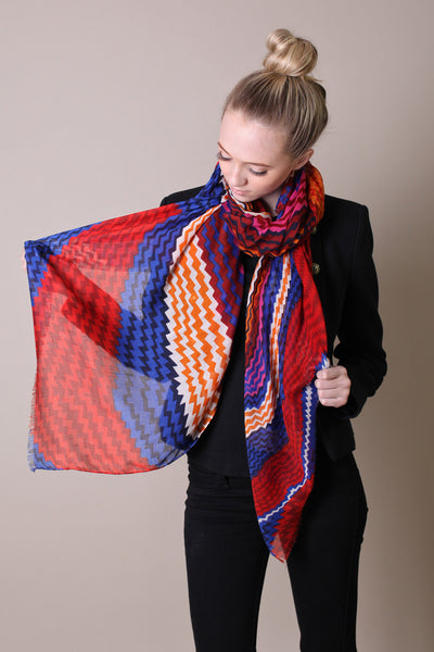 Women's Fiona Chevron Soft Fashion Scarves - Anika Dali