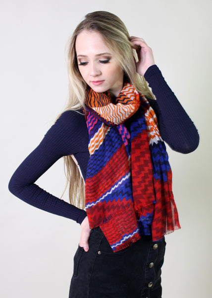 Women's Fiona Chevron Soft Fashion Scarves - Anika Dali
