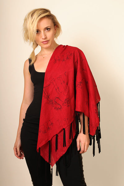 Anika Dali Monkey Loves Camel Fringe Square Scarf -www.AnikaDali.com