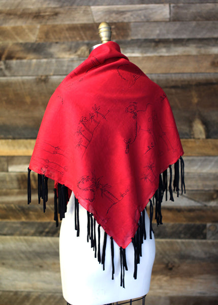 Anika Dali Monkey Loves Camel Fringe Square Scarf -www.AnikaDali.com