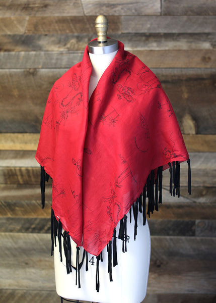 Anika Dali Monkey Loves Camel Fringe Square Scarf -www.AnikaDali.com