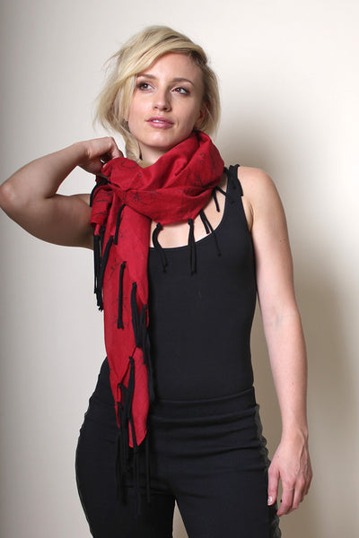 Anika Dali Monkey Loves Camel Fringe Square Scarf -www.AnikaDali.com