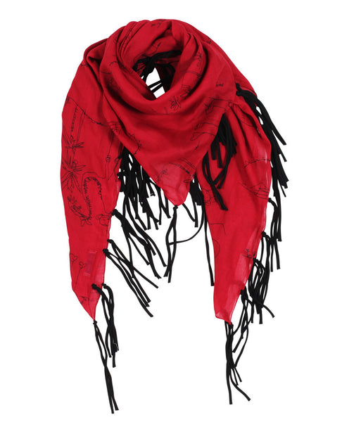 Anika Dali Monkey Loves Camel Fringe Square Scarf -www.AnikaDali.com