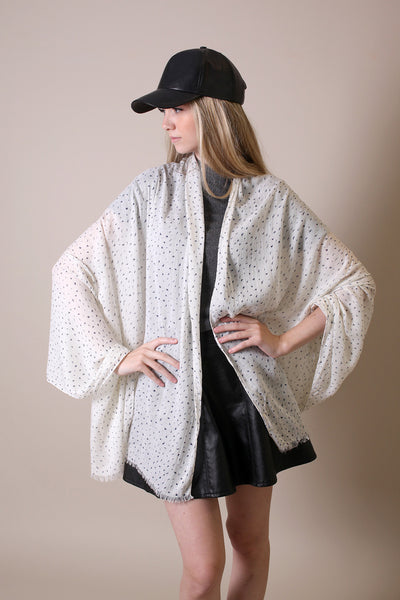 Women's Riviera Blue Bird White Scarf / Shawl. Shoulder Wraps. Unique Holiday Gift Ideas. www.AnikaDali.com 