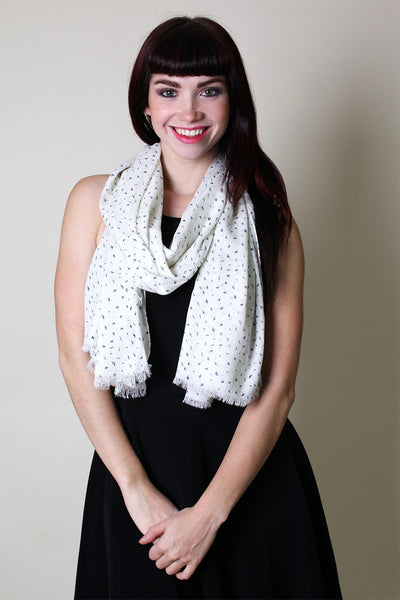 Anika Dali Women's Riviera Bird Ditsy Print Soft Fashion Scarf / Shawls / Wrap