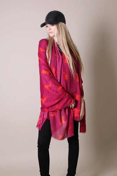 Women's Luxurious Tahoe Moose Oversize Silky Soft Fashion Scarf 