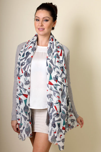 Anika Dali Women's Tweet Tweet Birds Soft Fashion Scarf - www.AnikaDali.com