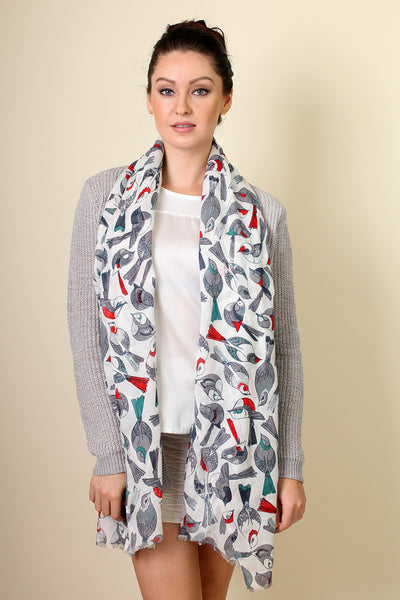 Anika Dali Women's Tweet Tweet Birds Soft Fashion Scarf - www.AnikaDali.com