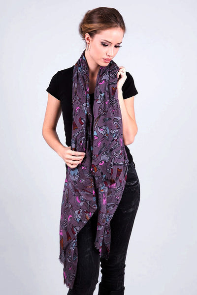 Anika Dali Women's Tweet Tweet Birds Soft Fashion Scarf -www.AnikaDali.com