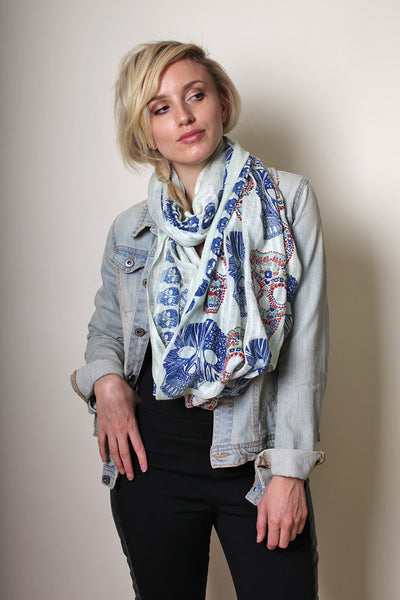 Anika Dali Women's Vivian Exotic Sugar Skull Infinity Scarf -www.AnikaDali.com #ANIKADALI