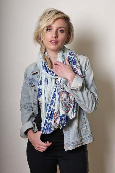 Anika Dali Women's Vivian Exotic Sugar Skull Infinity Scarf -www.AnikaDali.com #ANIKADALI