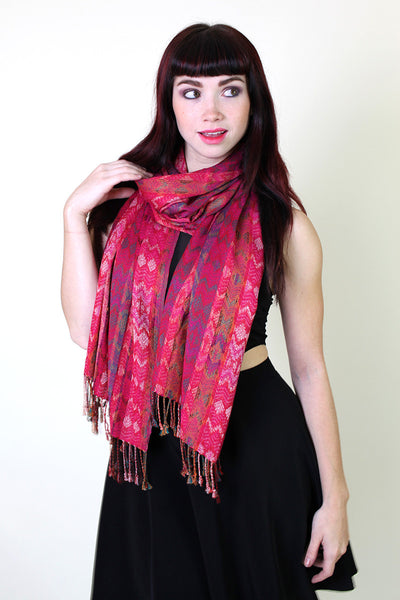 Women's Amelia Chevron Jacquard Fashion Scarf / Shawl / Wrap - Anika Dali