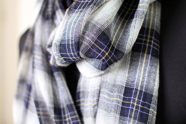 Anika Dali Men's Milan Checkered Soft Wool Scarf