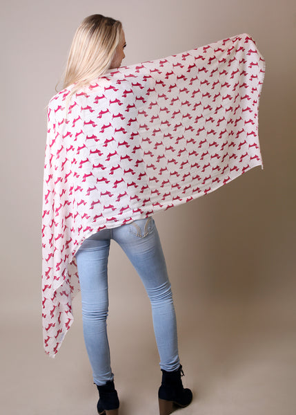 Women's Cute Bella Dachshund Doxie Dog Print Fashion Scarf 