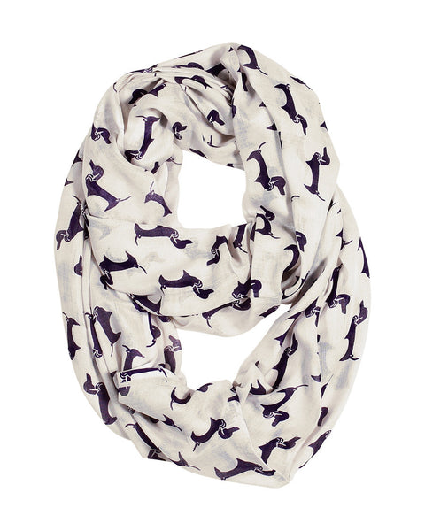 Women's Dachshund Doxie Dog Infinity Circle Loop Scarf - Anika Dali